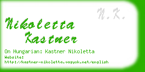 nikoletta kastner business card